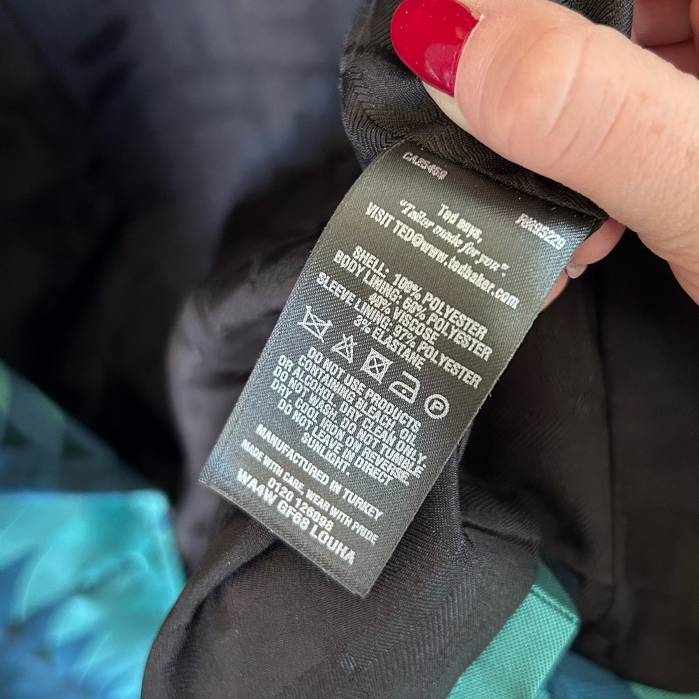 Ted Baker Teal Blue Geometric Pantsuit - Picture 7 of 9